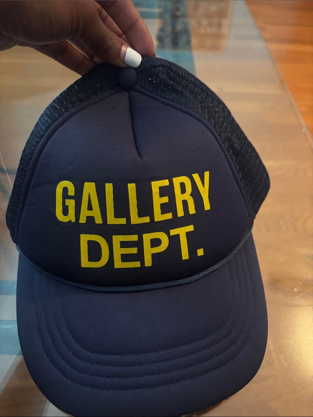 Gallery Dept. Black Trucker Hat with Yellow Tag